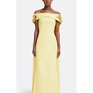 Safiyaa Arabella Harness With sloshing Dress in Pale Yellow